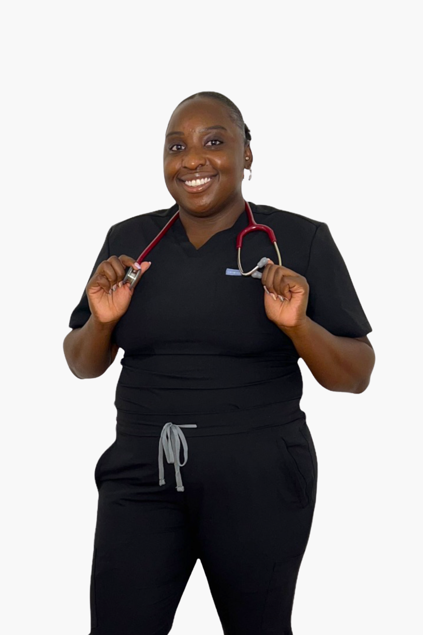 Marie Ange V-Neck Scrub Top (Black)