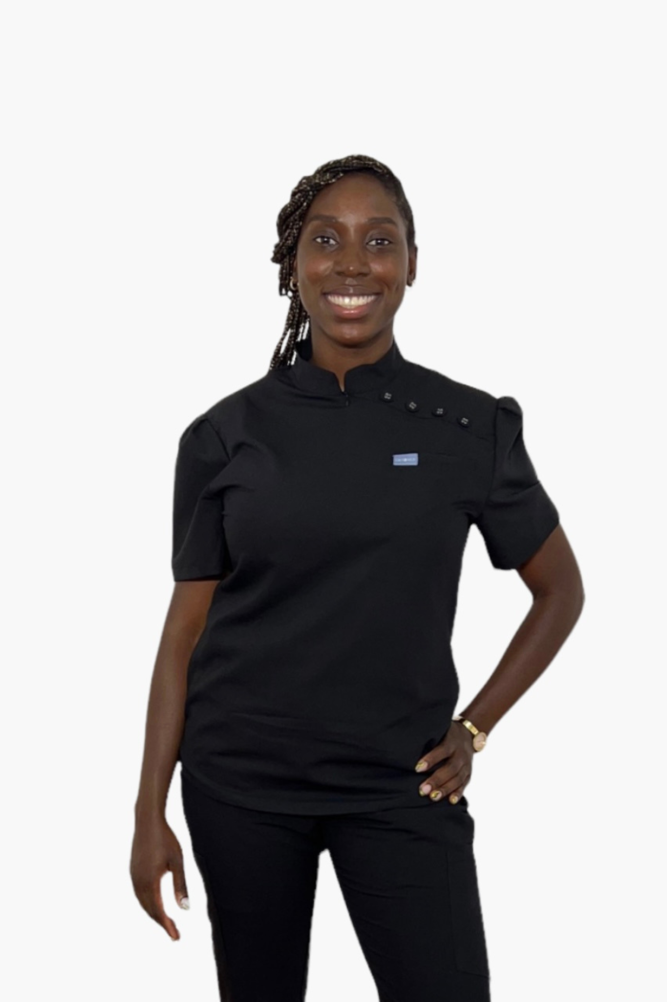 Lenine Mandarin Collar Top (Black)