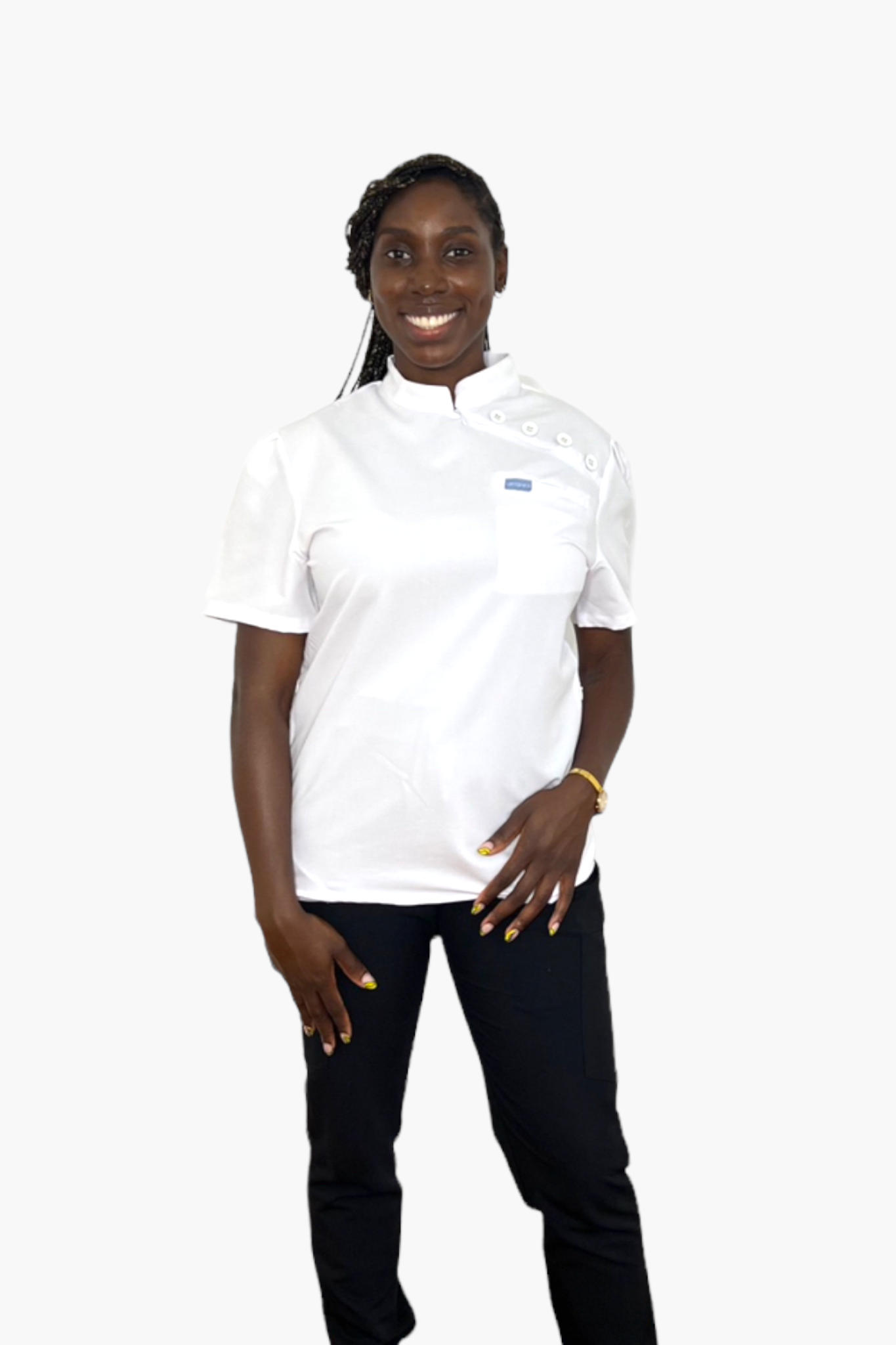 Lenine Mandarin Collar Top (White)